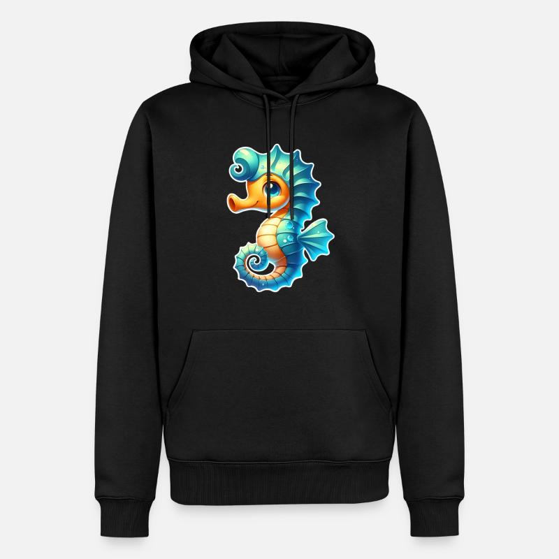 Hippocampe Hippocampe - Sweat à capuche Premium bio Homme - noir