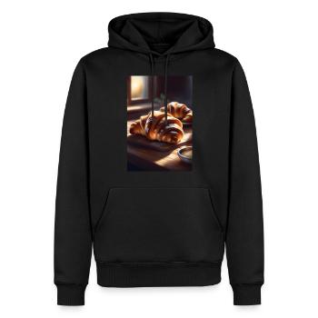 Croissant - Sweat à capuche Premium bio Homme - noir - Devant - Nico (187cm)