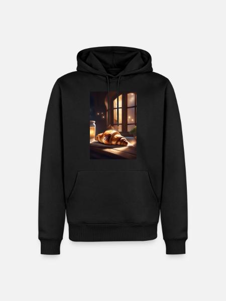 Croissants pastry - Men’s Premium Organic Hoodie - black