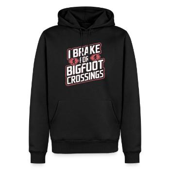 Bigfoot croyant Sasquatch Cryptide Créature de la forêt - Sweat à capuche Premium bio Homme - noir - Devant - Nico (187cm)