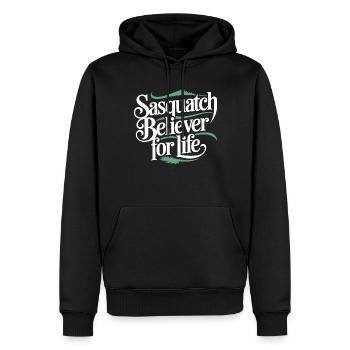 Bigfoot croyant Sasquatch Cryptide Créature de la forêt - Sweat à capuche Premium bio Homme - noir - Devant - Nico (187cm)