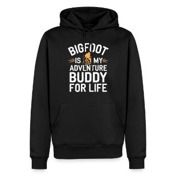 Bigfoot Believer Sasquatch Cryptid Forest Creature - Männer Premium Bio Hoodie - Schwarz - Vorne - Nico (187cm)