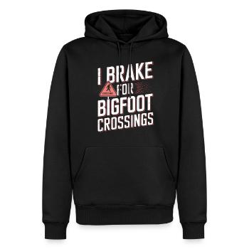 Bigfoot Believer Sasquatch Cryptid Forest Creature - Männer Premium Bio Hoodie - Schwarz - Vorne - Nico (187cm)