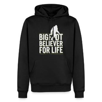 Bigfoot croyant Sasquatch Cryptide Créature de la forêt - Sweat à capuche Premium bio Homme - noir - Devant - Nico (187cm)