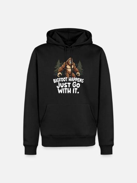 Bigfoot Believer Sasquatch Criatura críptida del bosque - Sudadera con capucha prémium ecológica para hombre - negro