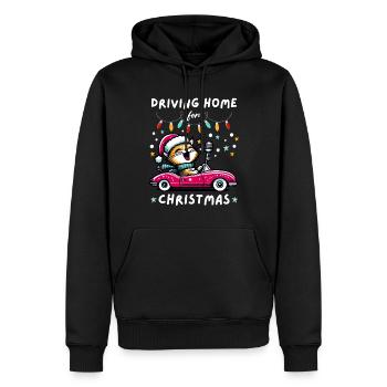 Weihnachten Katze Zuhause Familie Ferien Niedlich - Männer Premium Bio Hoodie - Schwarz - Vorne - Nico (187cm)