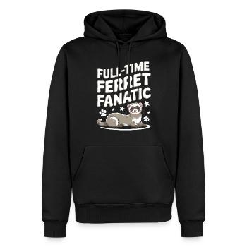 Propriétaire de furet, Amateur de furets, Bonbons - Sweat à capuche Premium bio Homme - noir - Devant - Nico (187cm)