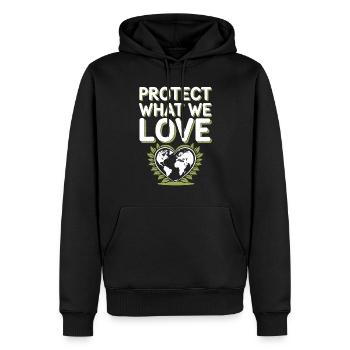 Optimisme climatique, Jour de la Terre, Durabilité - Sweat à capuche Premium bio Homme - noir - Devant - Nico (187cm)