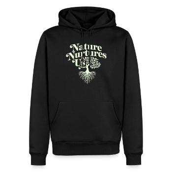 Climate optimism, Earth Day, Sustainability - Men’s Premium Organic Hoodie - black - Front - Nico (187cm)