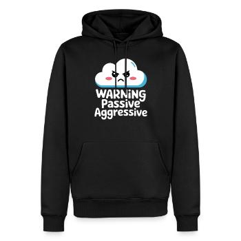 Warnung Passiv Aggressiv Wolke Humor - Männer Premium Bio Hoodie - Schwarz - Vorne - Nico (187cm)