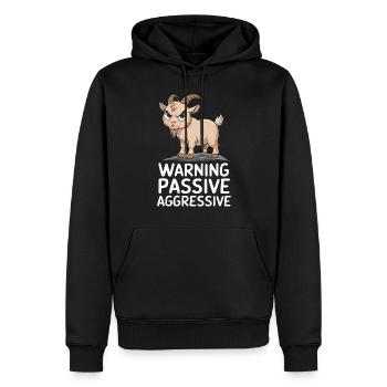 Vorsicht Passiv-Aggressiv Ziege Warnung Humor - Männer Premium Bio Hoodie - Schwarz - Vorne - Nico (187cm)