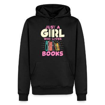 Ein Mädchen, Das Bücher Liebt - Bücherliebhaber - Männer Premium Bio Hoodie - Schwarz - Vorne - Nico (187cm)