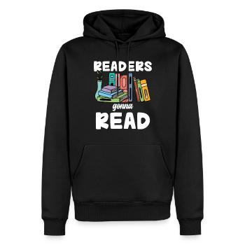 Les lecteurs liront des livres Bookworm Passion - Sweat à capuche Premium bio Homme - noir - Devant - Nico (187cm)