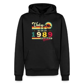 December 1989 Birthday December 1989 December - Men’s Premium Organic Hoodie - black - Front - Nico (187cm)