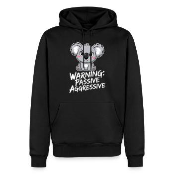 Warning: Passive-Aggressive Koala Drawing - Men’s Premium Organic Hoodie - black - Front - Nico (187cm)