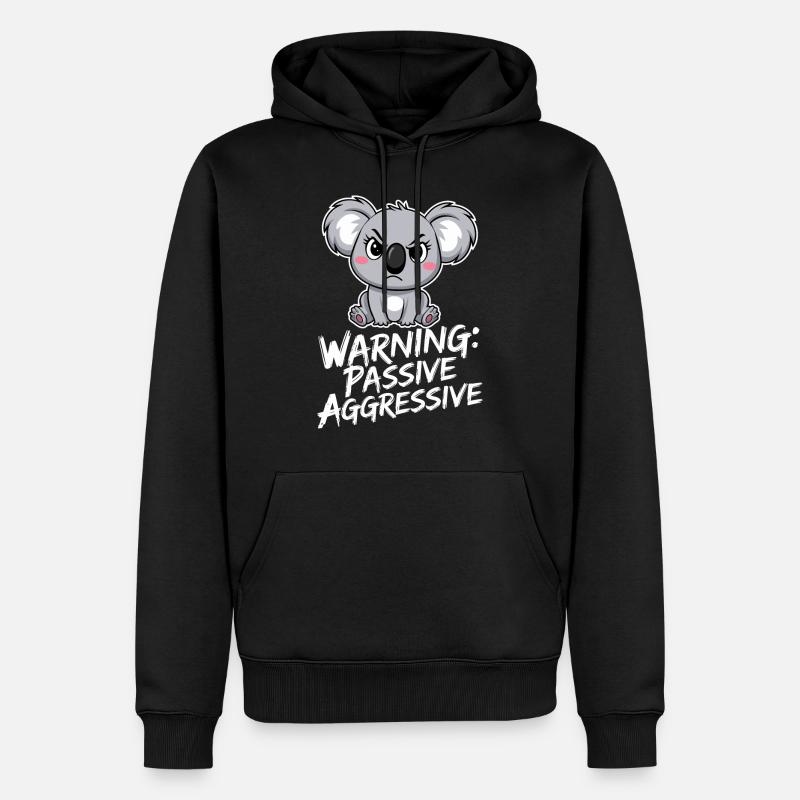 Warning: Passive-Aggressive Koala Drawing - Men’s Premium Organic Hoodie - black
