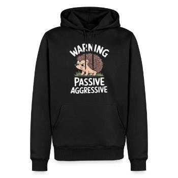 Attention Passif Agressif Hérisson Humour - Sweat à capuche Premium bio Homme - noir - Devant - Nico (187cm)