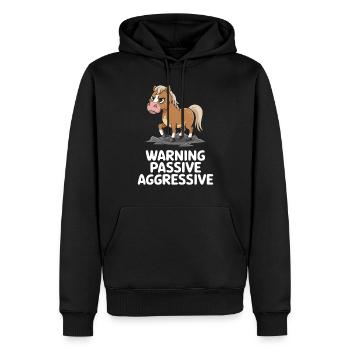 Attention Passif Agressif Frange Humour - Sweat à capuche Premium bio Homme - noir - Devant - Nico (187cm)