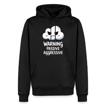 Warning Passive Aggressive Cloud Design - Men’s Premium Organic Hoodie - black - Front - Nico (187cm)