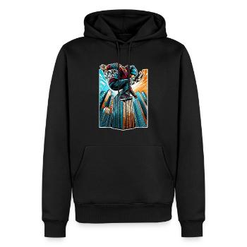 Parkour - Männer Premium Bio Hoodie - Schwarz - Vorne - Nico (187cm)