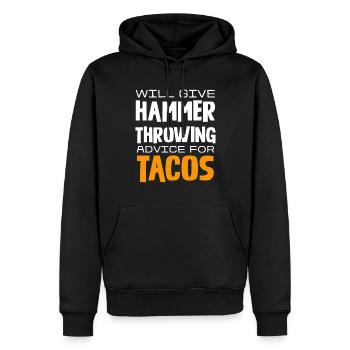 Hammerwerfen Tipps Gegen Tacos Humorvoll - Männer Premium Bio Hoodie - Schwarz - Vorne - Nico (187cm)