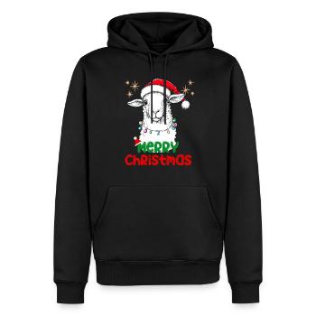 Christmas Sheep Christmas Hat Lamb Funny - Men’s Premium Organic Hoodie - black - Front - Nico (187cm)