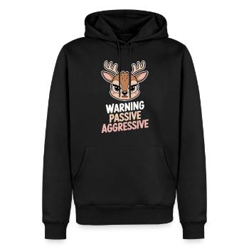 Achtung Passiv Aggressiv Hirsch - Männer Premium Bio Hoodie - Schwarz - Vorne - Nico (187cm)