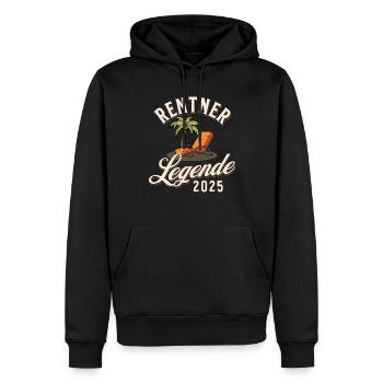 Rentner 2025 - Männer Premium Bio Hoodie - Schwarz - Vorne - Nico (187cm)