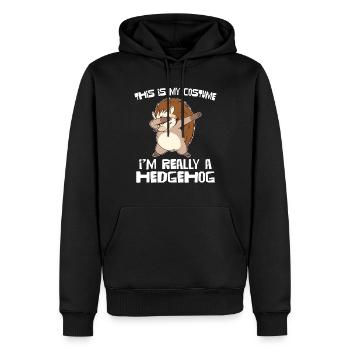 C’est mon costume, je suis vraiment un hérisson - Sweat à capuche Premium bio Homme - noir - Devant - Nico (187cm)