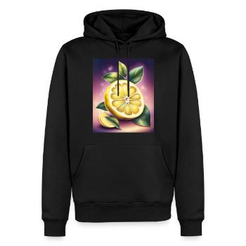Citron aigre-doux - Sweat à capuche Premium bio Homme - noir - Devant - Nico (187cm)