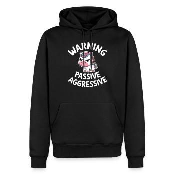 Achtung Passiv Aggressives Einhorn Cartoon - Männer Premium Bio Hoodie - Schwarz - Vorne - Nico (187cm)