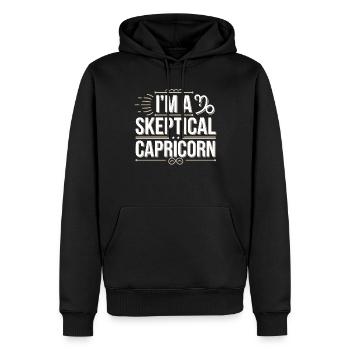 Sceptique de l’astrologie : pensée critique - Sweat à capuche Premium bio Homme - noir - Devant - Nico (187cm)