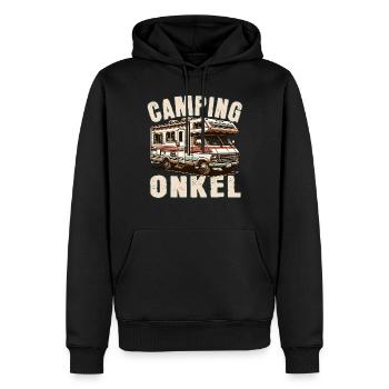 Camping Onkel - Männer Premium Bio Hoodie - Schwarz - Vorne - Nico (187cm)