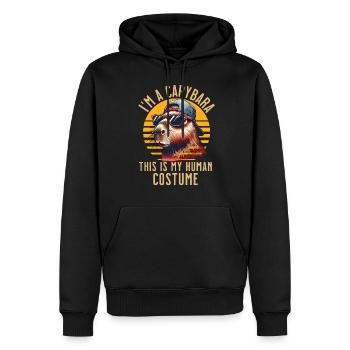 Déguisement de capybara - Sweat à capuche Premium bio Homme - noir - Devant - Nico (187cm)
