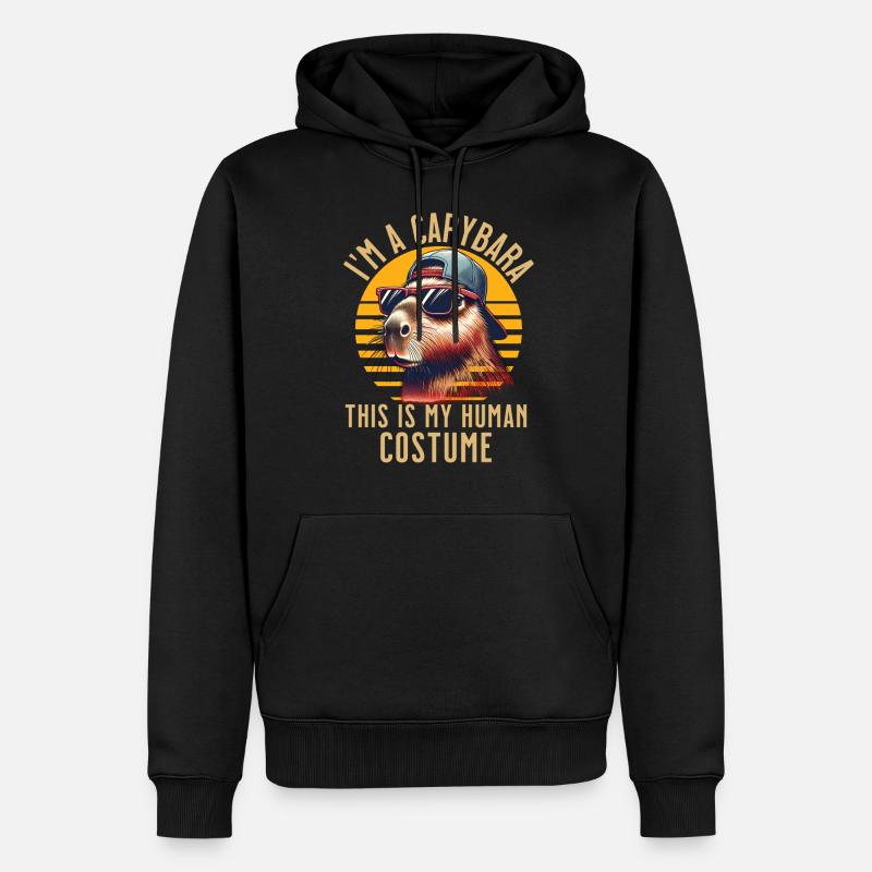 Capybara Kostüm - Männer Premium Bio Hoodie - Schwarz