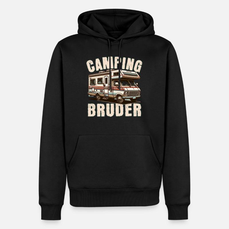 Camping Bruder - Männer Premium Bio Hoodie - Schwarz