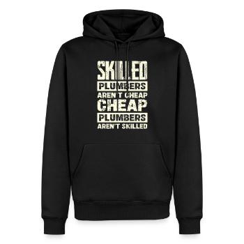 Les plombiers qualifiés ne sont pas bon marché - Sweat à capuche Premium bio Homme - noir - Devant - Nico (187cm)