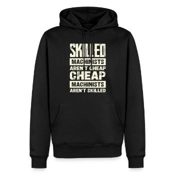 Les machinistes qualifiés ne sont pas de l’humour bon marché - Sweat à capuche Premium bio Homme - noir - Devant - Nico (187cm)