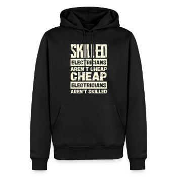 Les électriciens expérimentés ne sont pas bon marché - Sweat à capuche Premium bio Homme - noir - Devant - Nico (187cm)