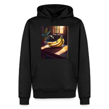 Leckere Bananen auf dem Tisch - Männer Premium Bio Hoodie - Schwarz - Vorne - Nico (187cm)
