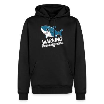 Avertissement de requin passif agressif - Sweat à capuche Premium bio Homme - noir - Devant - Nico (187cm)