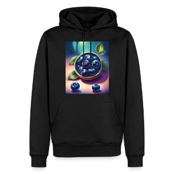Myrtilles délicieuses - Sweat à capuche Premium bio Homme - noir - Devant - Nico (187cm)