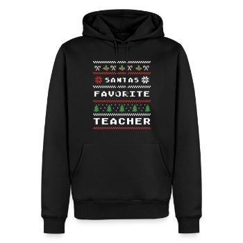 Santas Lieblingslehrer Festlich Weihnachtlich - Männer Premium Bio Hoodie - Schwarz - Vorne - Nico (187cm)