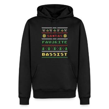 Santas Lieblingsbassist Weihnachten Bass Design - Männer Premium Bio Hoodie - Schwarz - Vorne - Nico (187cm)
