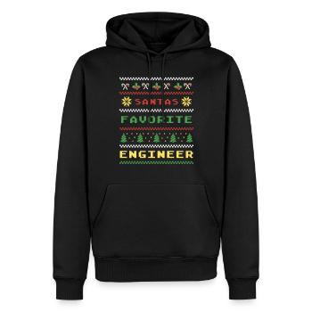 Weihnachtliches Ingenieur-Motiv - Männer Premium Bio Hoodie - Schwarz - Vorne - Nico (187cm)