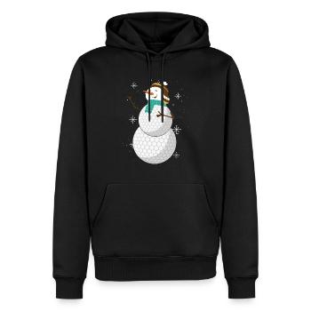 Bonhomme de neige joyeux fait de balles de golf - Sweat à capuche Premium bio Homme - noir - Devant - Nico (187cm)
