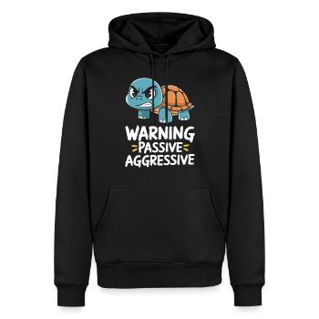 Warnung Passive Aggressive Schildkröte Grafik - Männer Premium Bio Hoodie - Schwarz - Vorne - Nico (187cm)