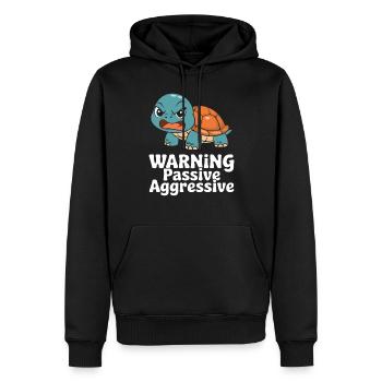 Warnung Passiv-Aggressiv Schildkröte - Männer Premium Bio Hoodie - Schwarz - Vorne - Nico (187cm)