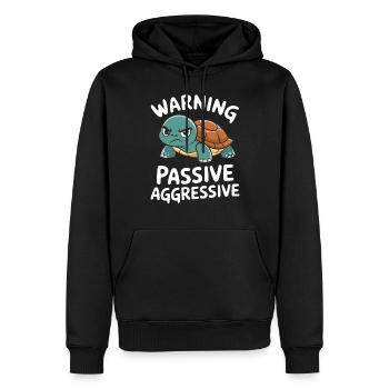 Avertissement : Passif, Agressif, Tortue - Sweat à capuche Premium bio Homme - noir - Devant - Nico (187cm)