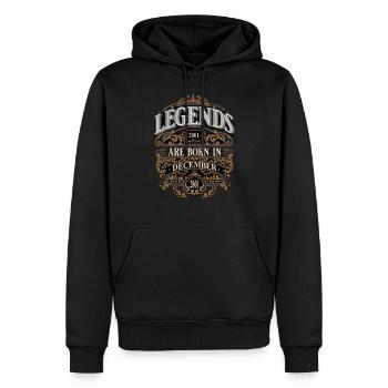 2001 Décembre Né Anniversaire Année de naissance - Sweat à capuche Premium bio Homme - noir - Devant - Nico (187cm)